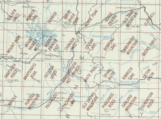 Mount Rainier Area 1:24K USGS Topo Maps
