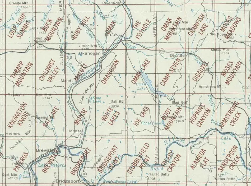 Omak Area 1:24K USGS Topo Maps