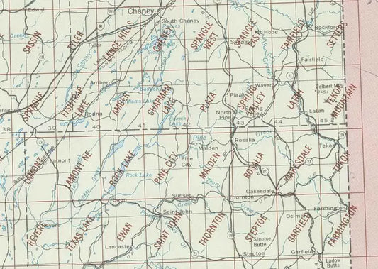 Rosalia Area 1:24K USGS Topo Maps