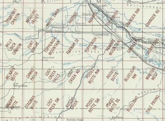 Toppenish Area 1:24K USGS Topo Maps