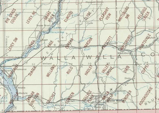 Walla Walla Area 1:24K USGS Topo Maps