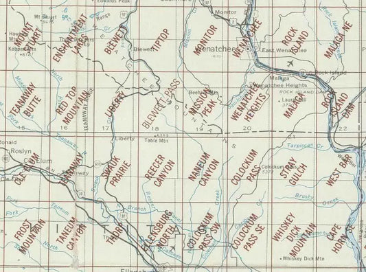 Wenatchee Area 1:24K USGS Topo Maps