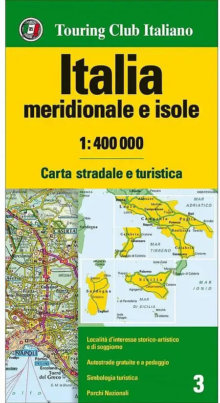 Italy - South Travel Map l Touring Club of Italy