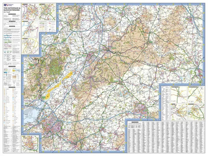 The Cotswolds & Gloucestershire OS Map