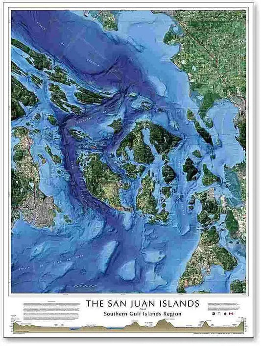 San Juan & Gulf Islands Satellite Map