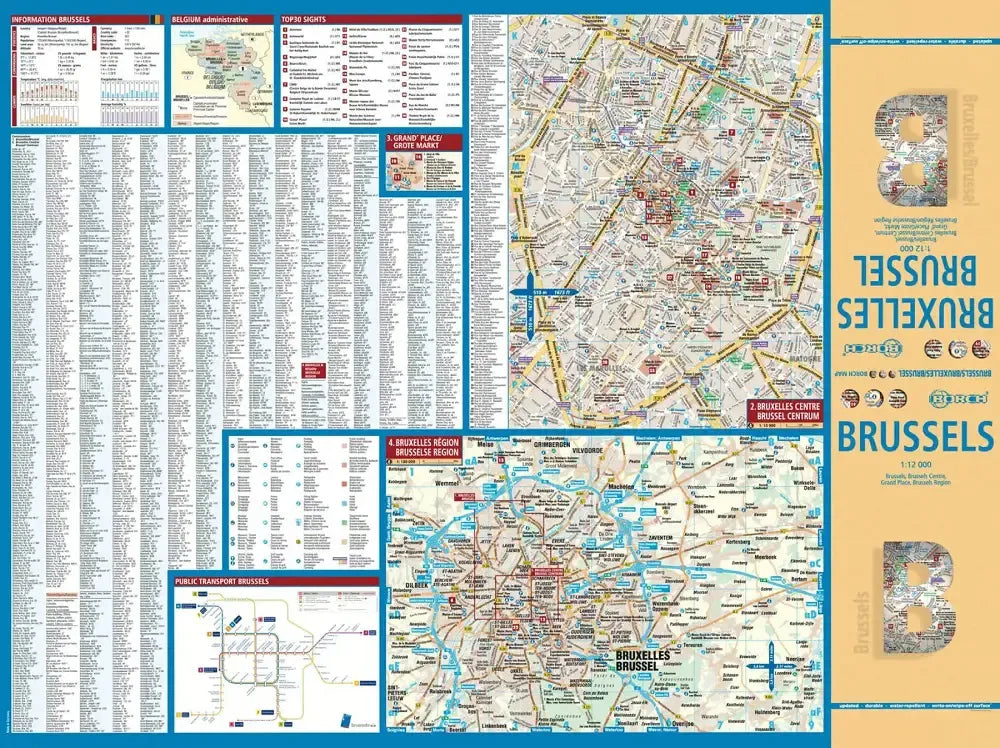Brussels Laminated City Map l Borch