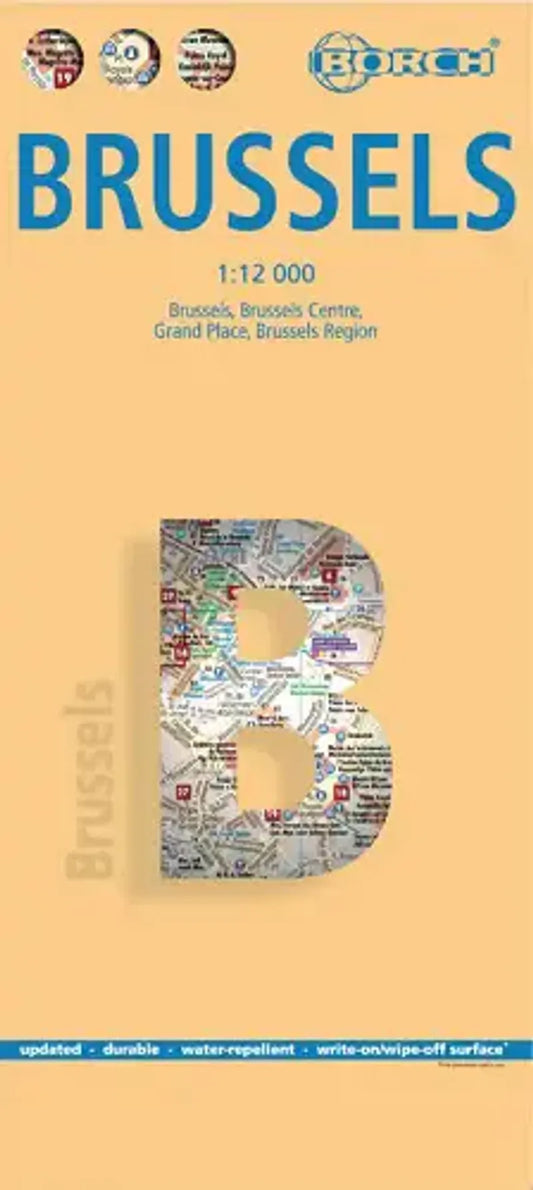 Brussels Laminated City Map l Borch