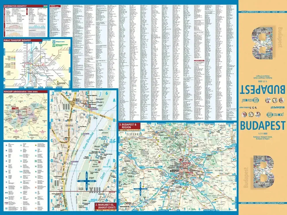 Budapest Laminated City Map l Borch
