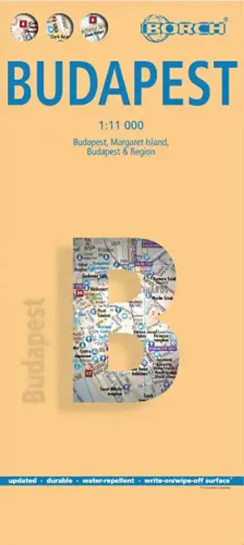 Budapest Laminated City Map l Borch