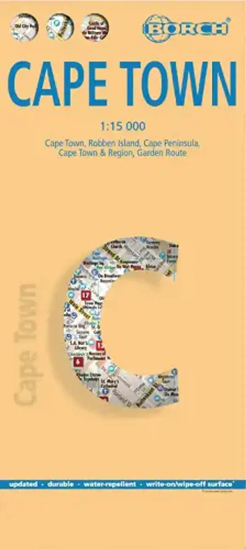 Cape Town Laminated City Map l Borch