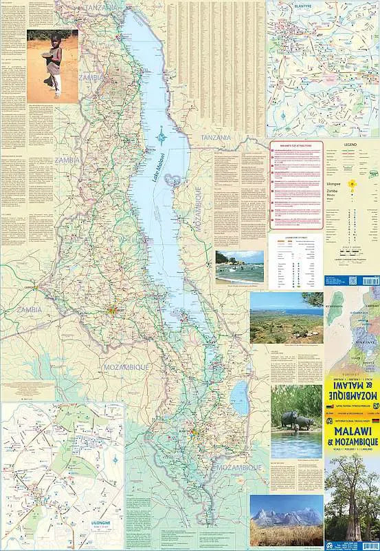 Malawi & Mozambique Travel Map