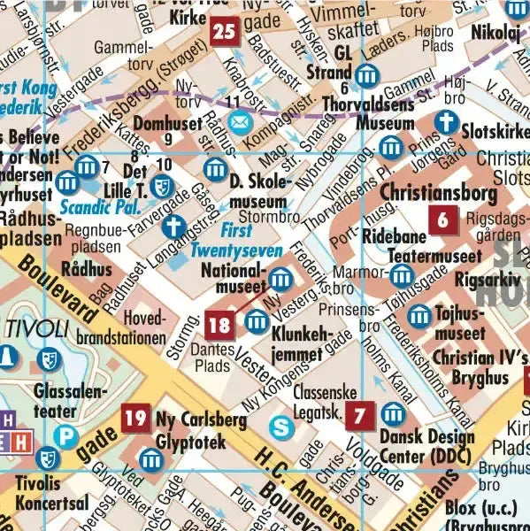 Copenhagen Laminated City Street Map l Borch