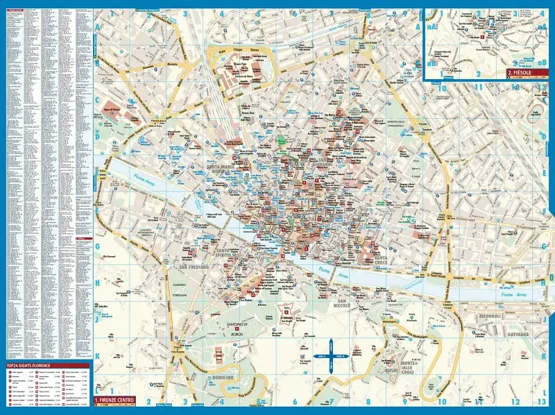 Florence Laminated City Street Map l Borch
