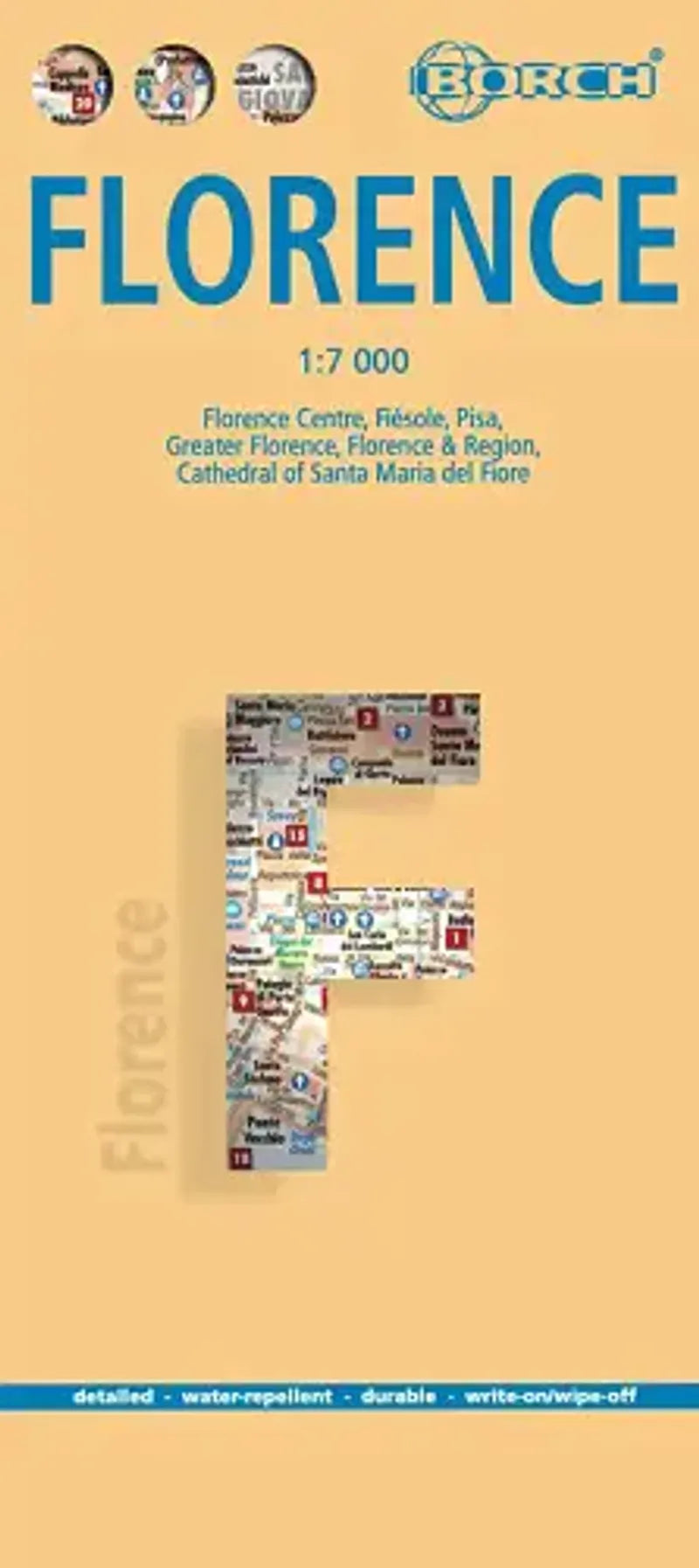Florence Laminated City Street Map l Borch