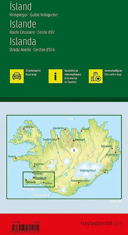 Iceland Road Map by Freytag & Berndt