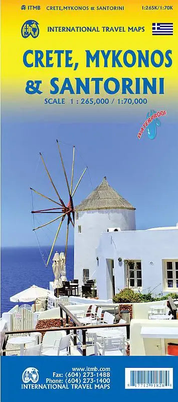 Crete, Mykonos & Santorini Travel Map