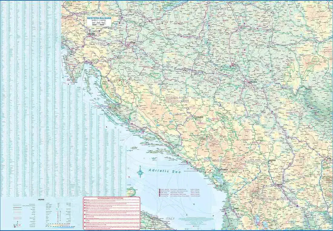 Kosovo & Western Balkans Travel Map