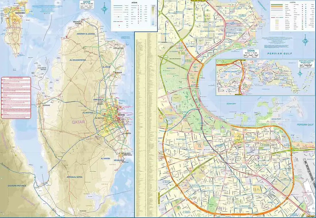 Qatar & Bahrain Travel Map