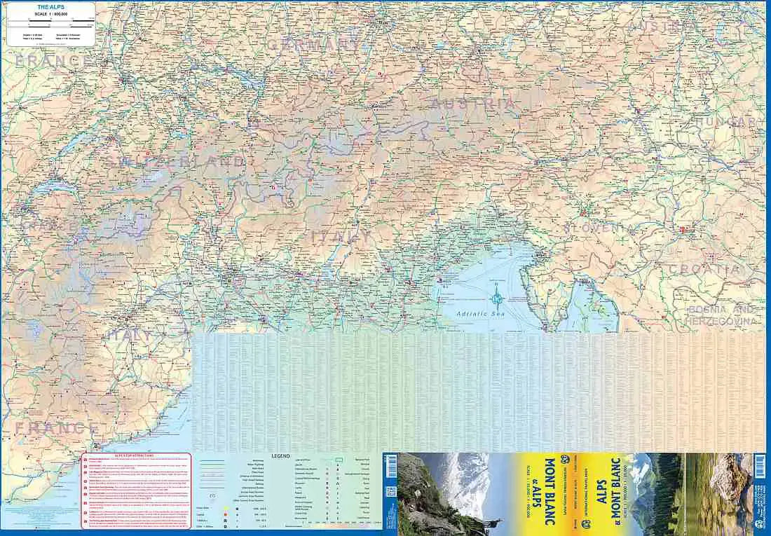 Alps & Mount Blanc Travel Map