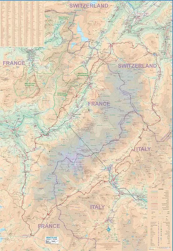 Alps & Mount Blanc Travel Map
