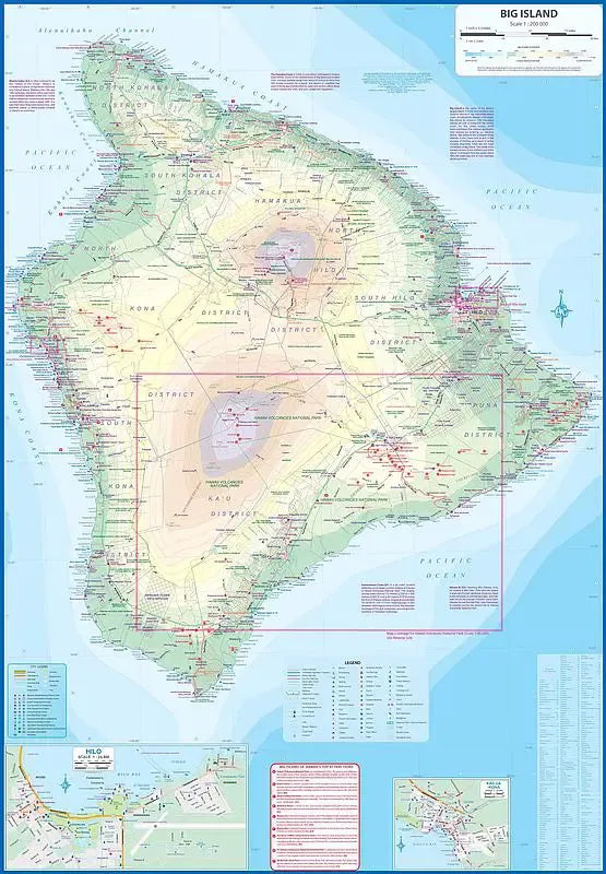 Hawaii Volcanoes National Park & Big Island Travel Map
