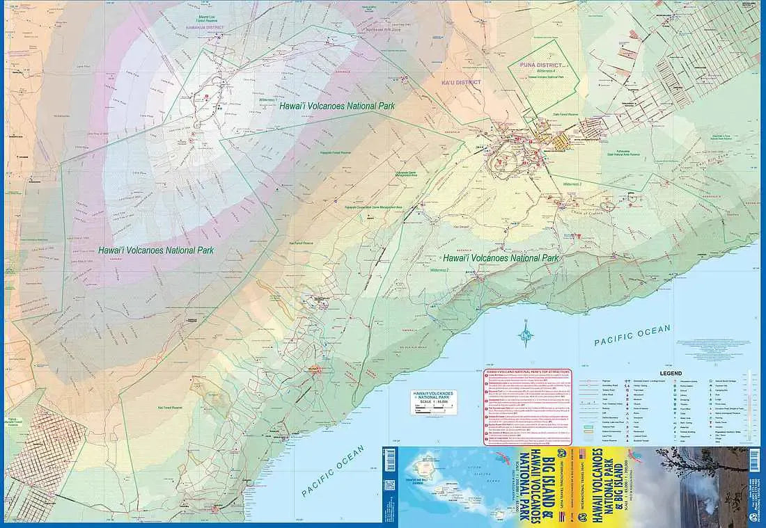 Hawaii Volcanoes National Park & Big Island Travel Map