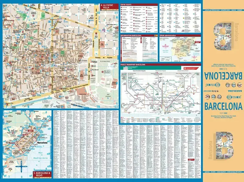 Barcelona Laminated City Map l Borch
