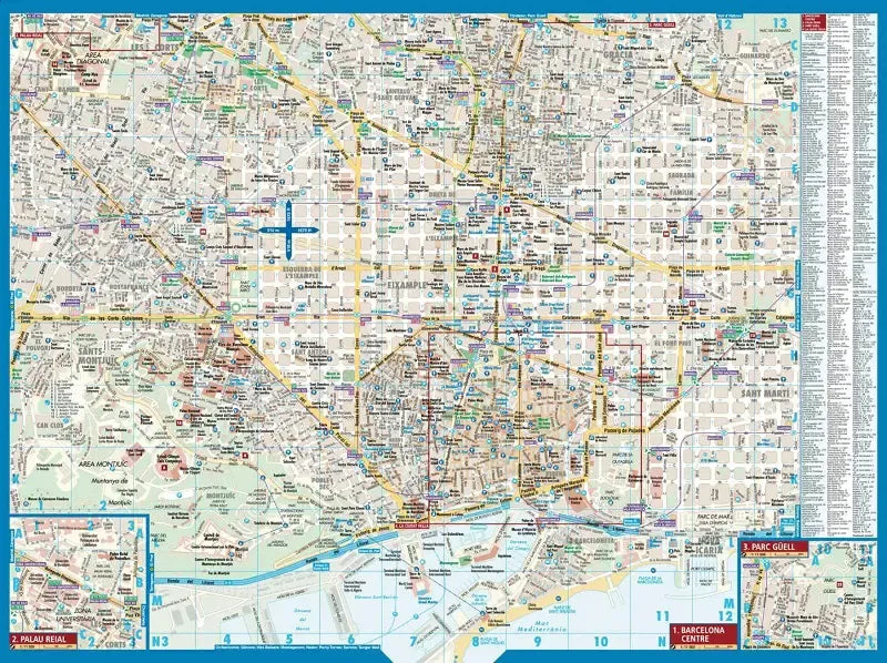 Barcelona Laminated City Map l Borch