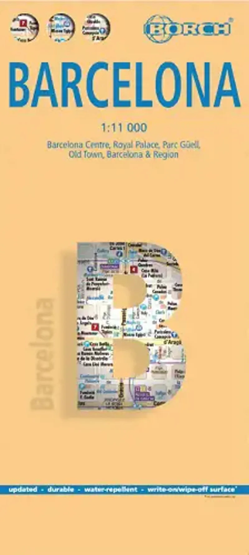 Barcelona Laminated City Map l Borch