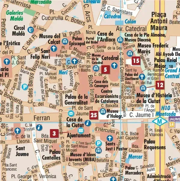 Barcelona Laminated City Map l Borch