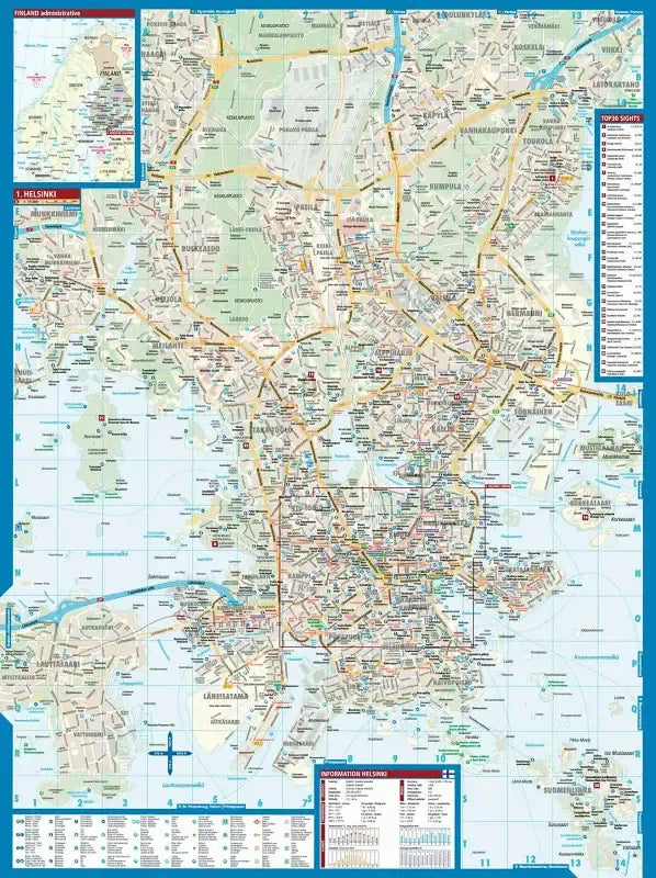 Helsinki Laminated City Street Map l Borch