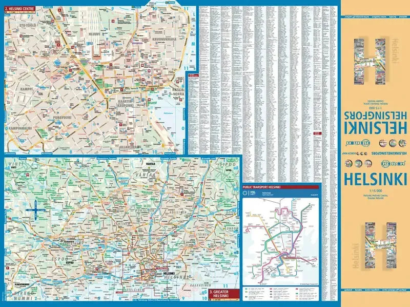 Helsinki Laminated City Street Map l Borch