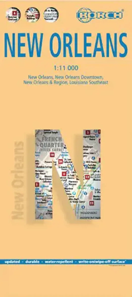 New Orleans Laminated City Street Map l Borch