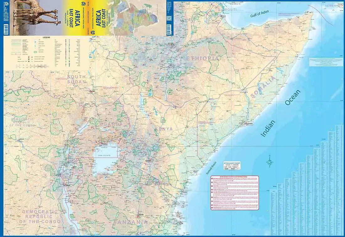 Africa East Coast Travel Map