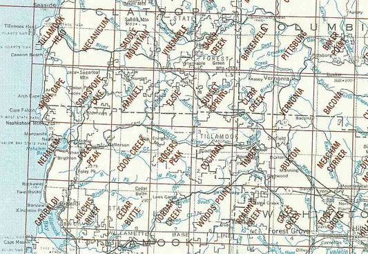Nehalem River Area 1:24K USGS Topo Maps