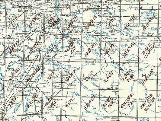 Oregon City Area 1:24K USGS Topo Maps