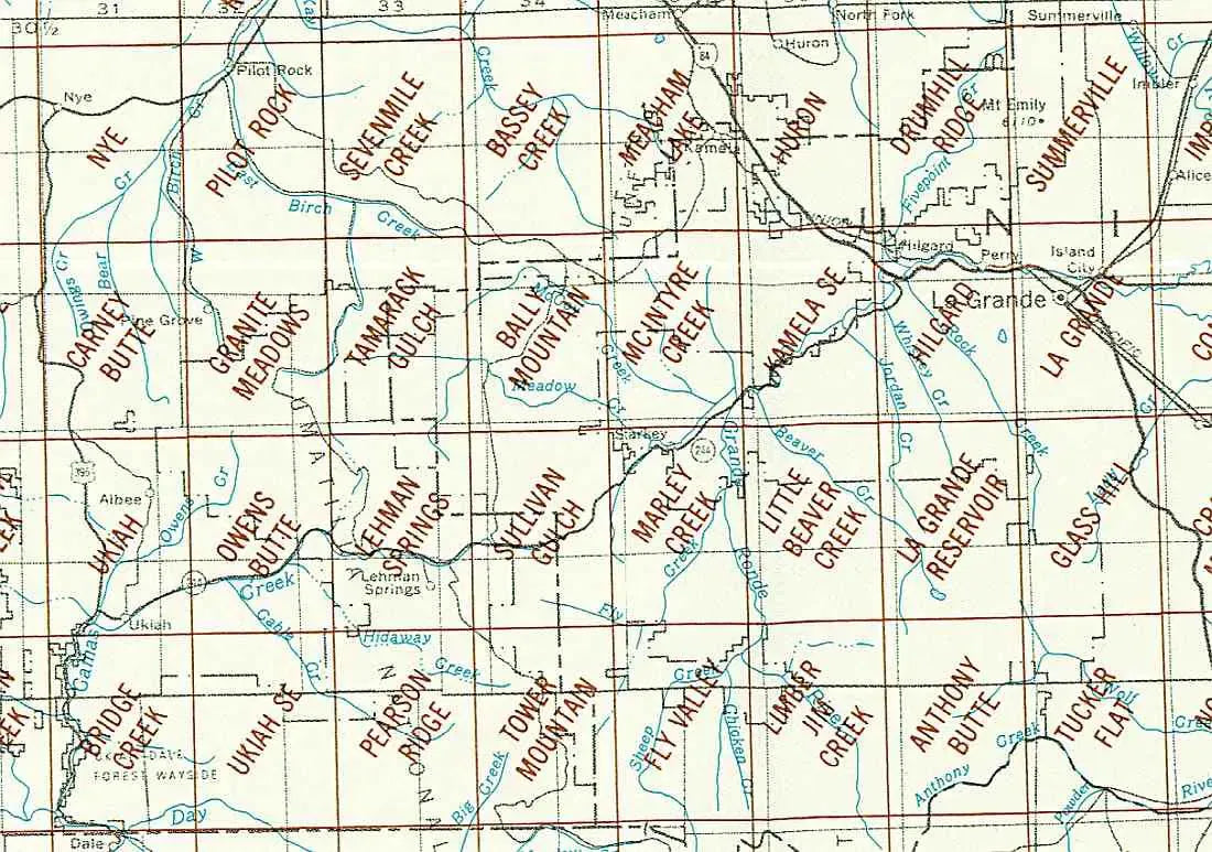 La Grande Area 1:24K USGS Topo Maps