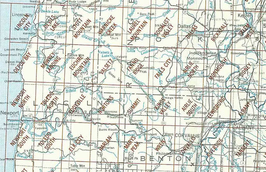 Corvallis Area 1:24K USGS Topo Maps