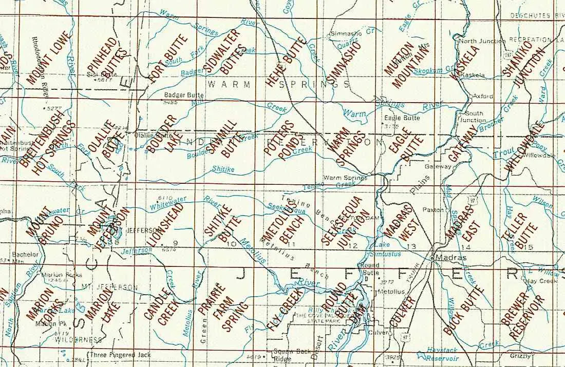Madras Area 1:24K USGS Topo Maps