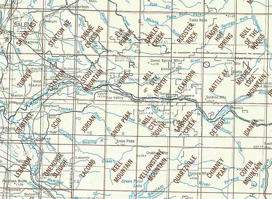 North Santiam River Area 1:24K USGS Topo Maps