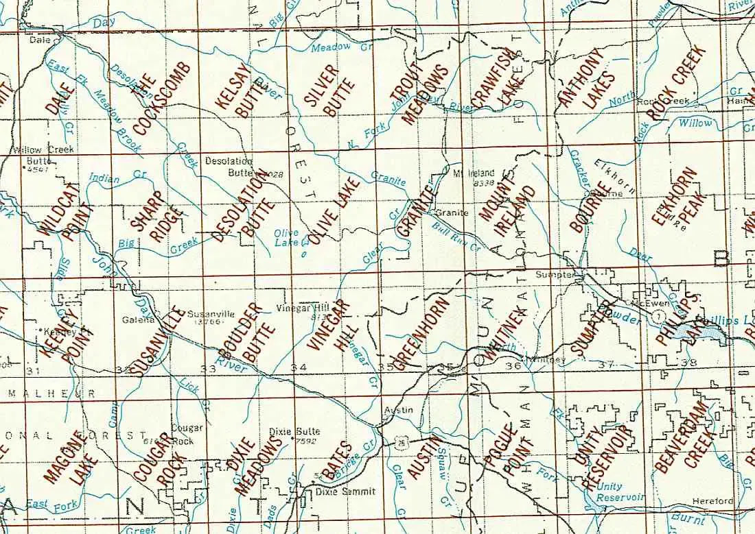 Bates Area 1:24K USGS Topo Maps