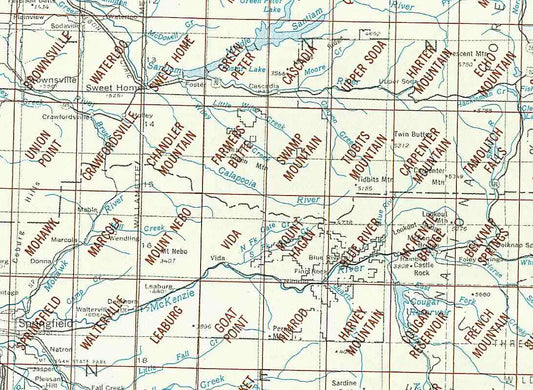 McKenzie River Area 1:24K USGS Topo Maps