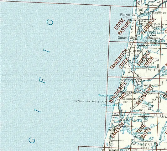 Reedsport Area 1:24K USGS Topo Maps