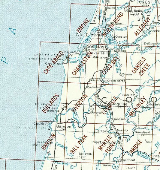 Coos Bay Area 1:24K USGS Topo Maps
