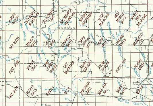 Burns Area 1:24K USGS Topo Maps
