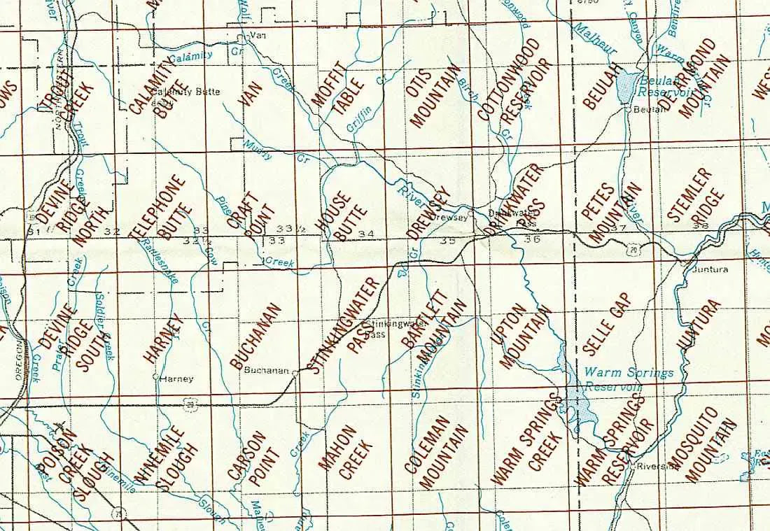 Stinking Water Mountains Area 1:24K USGS Topo Maps