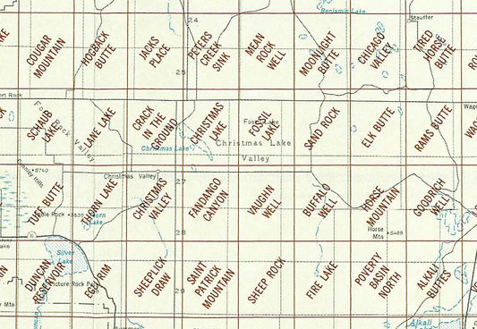 Christmas Valley Area 1:24K USGS Topo Maps