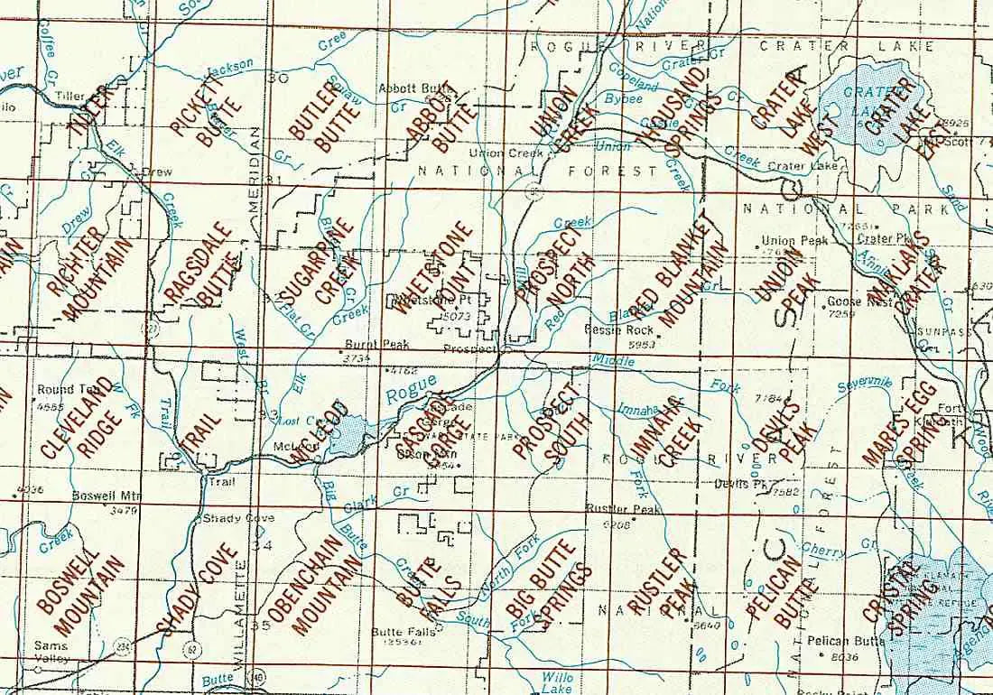 Crater Lake Area 1:24K USGS Topo Maps