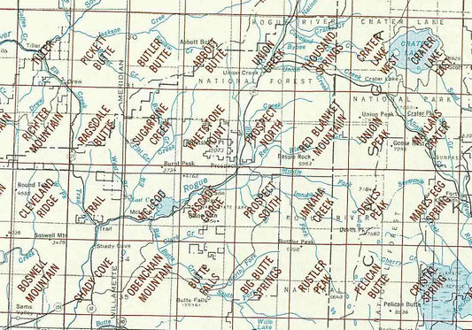 Crater Lake Area 1:24K USGS Topo Maps