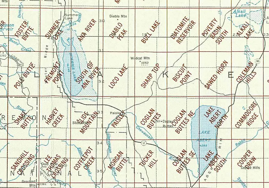 Lake Abert Area 1:24K USGS Topo Maps